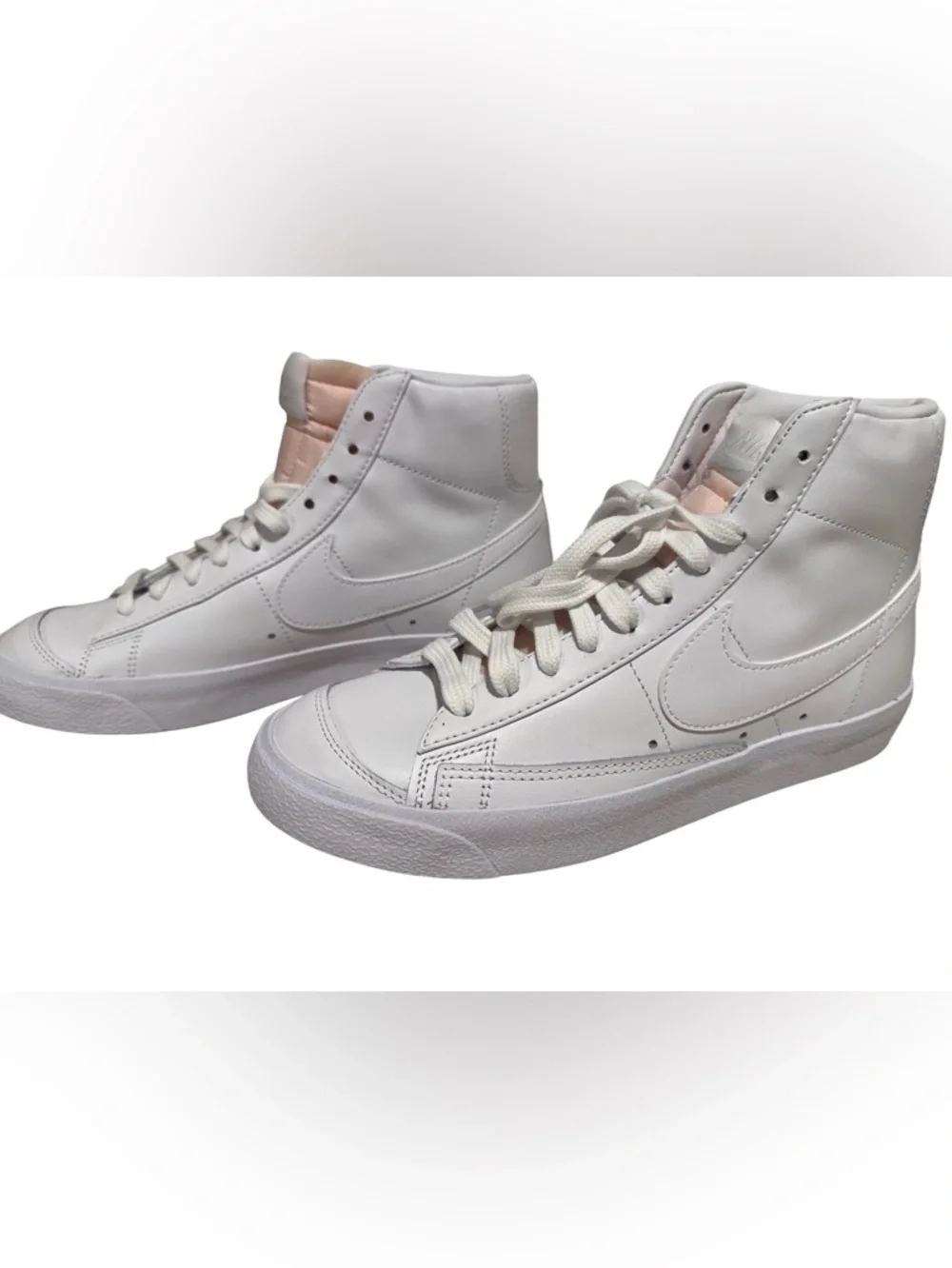 Nike Blazer Mid '77 Triple White Leather High Top Sneakers - Women's 8.5